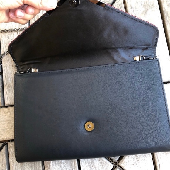 Aldo Black Glitter Clutch Bag - Picture 3 of 10